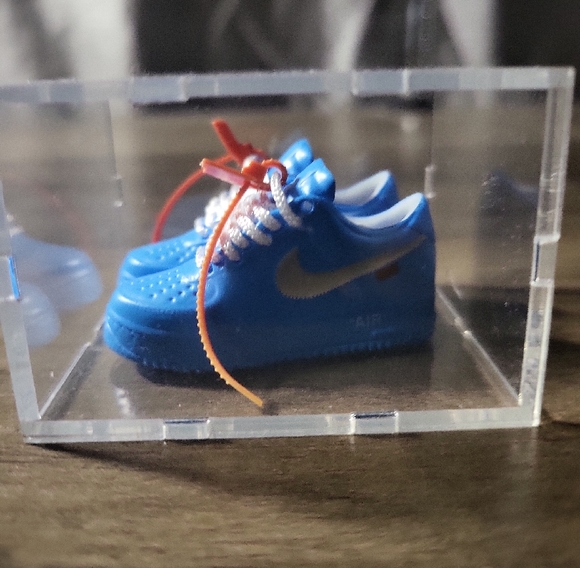 Mini Off White Blue Air Force 1s - Picture 1 of 3
